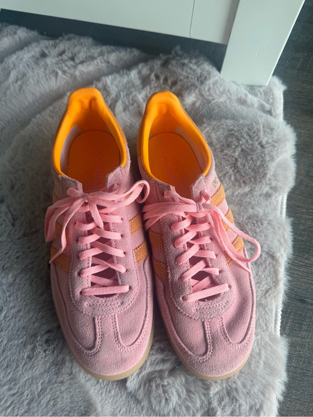adidas pink and orange Spezial Suede Sneakers - Picture 2 of 3